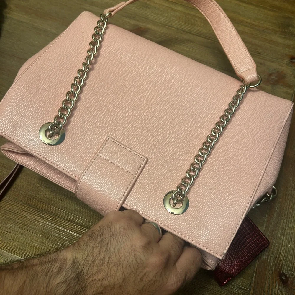 Coach Pink Tote with Chain Accents - Picture 2 of 2